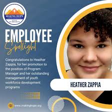 Congratulations, Heather Zappia! She was promoted to Program Manager for  her outstanding work with youth workforce development. She is truly making  hope happen every day. #rockstar