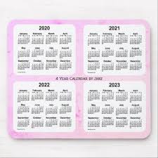 2020 2023 Violet 4 Year Calendar By Janz Leaf Mouse Pad Zazzle Com Holiday Calendar Custom Calendar Custom Holiday Card