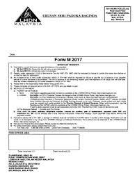 Form e is a declaration report required to be submitted by every employer (company/enterprise/partnership) to lhdn (inland revenue board, irb) every. Fillable Online Form M 2017 Lembaga Hasil Dalam Negeri Fax Email Print Pdffiller