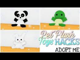 9 Pet Plush Toys Hacks Panda Bunny Turtle Adopt Me Building Hacks Youtube Animal Room Adoption Roblox Plush