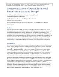 The mooc, acronym for massive open online course, is a new type of online training. Pdf Contextualization Of Open Educational Resources In Asia And Europe Jan Pawlowski And Juvy Gervacio Academia Edu