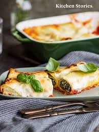 Pasta Mit Sonnengetrockneten Tomaten Und Rucola Rezept Kitchen Stories Recipe Cannelloni Recipes Spinach Bake Food