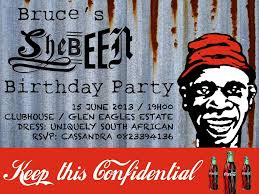 50th Birthday Present Ideas For Him South Africa Shebeen Invitation 50th Birthday Party Party Party Invitations