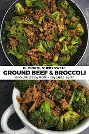 Be sure to put the noodles on to cook before you start cooking the meat. Sticky Sweet Ground Beef And Broccoli A High Protein Low Carb Recipe