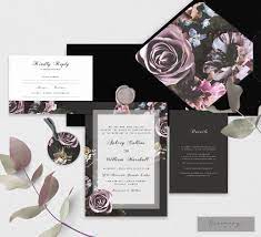 Black Wedding Invitation Template Moody Dark Wedding Wedding Invitations Wedding Invitation Templates Black Wedding Invitations