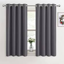 Vivid brights add a focal point to any room. Pony Dance Grey Blackout Curtains Super Soft Curtains For Bedroom Eyelet Curtains 46 X 54 Inch Drop Noise Reduce Curtains For Living Room Home Office 2 Pcs Grey Amazon Co Uk Home Kitchen