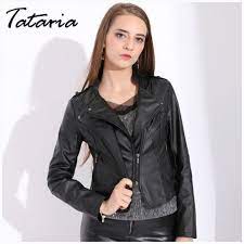 Famle Leather Jacket Women Plus Size Autumn Winter Slim Short Pu Leather Coat Women Basic Pu Leather Leather Jackets Women Short Coats Women Jackets For Women