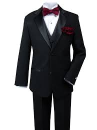 Black And Burgundy Suit Black Suit With Burgundy Shirt And Tie Spring Notion Boys Tuxedo Set With Bow Tie And Boys Tuxedo Boys Designer Clothes Tuxedo