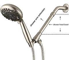 New listingnew delta 75172 bell chrome 6 shower head w/ adjustable arm extender showerhead. Shower Head Extension Arm Shower Arm Extension Shower Head Extender Lower Shower Head All Solid Brass Construction 7inch Brushed Nickel Pricepulse