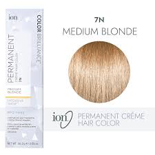 • use a tint brush or tint bottle to apply the mixture to dry unwashed hair. Ion 7n Medium Blonde Permanent Creme Hair Color By Color Brilliance Permanent Hair Color Sally Beauty