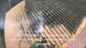How do we clean your roof? Roof Cleaning In The Uk Removing Moss From Concrete Roof Tiles By Great Outdoors Exterior Cleaning Youtube