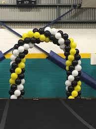 Birthday Black And White Balloons Decorations Balloon Arch For A Cheerleading Event Yellow Black White Birthday Balloon Decorations Yellow Balloons Balloon Arch