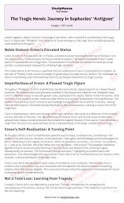 Antigone And Creon: Tragic Hero | Pdf | Sophocles