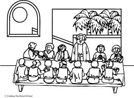 The Lords Supper Coloring Page Lords Supper Bible Crafts Coloring Pages