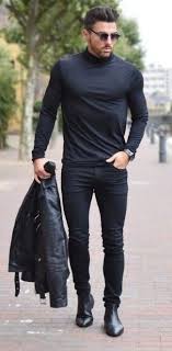 Discover the latest range of men's chelsea boots with asos. Men S Black Leather Biker Jacket Black Turtleneck Black Skinny Jeans Black Leather Chelsea Boots Mens Outfits Menswear Mens Fashion