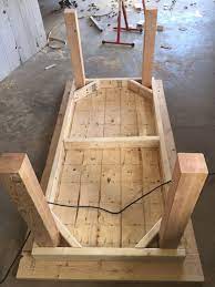 Today, we turn our attention. Note The 4x4 Legs Are Plenty Strong To Support This 4x6 Table Without The Typical Bracing On The Low Diy Garden Furniture Diy Farmhouse Table Diy Kitchen Table