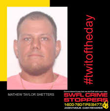 Our #Twitoftheday is Mathew Shetters, wanted in Lee County for unoccupied  business burglary & petit theft. If you know his whereabouts, send your  anonymous tips to Crime Stoppers at 1-800-780-TIPS, submit your