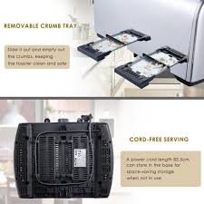 Aicok Grille Pain En Inox Automatique Grille Pain Multifonction 4 Fentes Extra Larges Avec Controle De Temperature Et Plateau De Mi Achat Vente Grille Pain Toaster Cdiscount