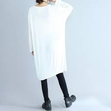 Autumn White Casual Cotton T Shirt Dresses Oversize Long Sleeve Shift Soolinen Long sleeve dresses for anything and everything. autumn white casual cotton t shirt dresses oversize long sleeve shift dress