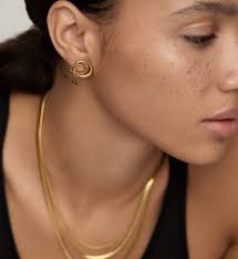 18ct Gold Nura Reef Wrap Earrings Nura Wrap Stud Earrings In 18k Gold  Vermeil On Sterling