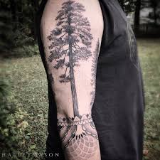 Tree tattoo with inspirational quote. Old Crow Tattoo See Into The Trees Redwoods By Halley Mason At