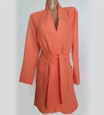 Peignoir Nid D Abeille Thalasso 6420 Papaya Lingerie Sipp