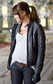 Emma Stone Leather Jacket Zombieland Jacket Emma Stone Hair Emma Stone Zombieland Emma Stone
