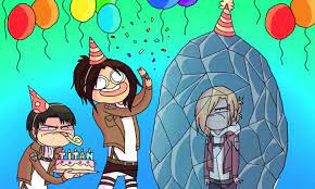 Happy Birthday To Me Happy Birthday To Me Happy Birthday To Meeee Happy Birthday To Me Attack On Titan Anime Attack On Titan Attack On Titan Art