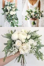 White wedding flowers with greenery. 35 Simple White And Greenery Wedding Bouquets Cascading Wedding Bouquets Greenery Wedding Bouquet Wedding Bouquets