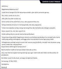 Surat lamaran kerja, surat permohonan dan lain. 22 Contoh Surat Pribadi Singkat Untuk Sahabat Guru Ortu