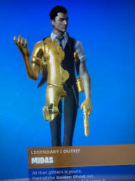 The midas skin is a legendary fortnite outfit from the golden ghost set. Midas Is Changing To Solid Gold Is This From Levels Eliminations Xp Does Anyone Know Thanks Drvikinggaming Fortnitebr