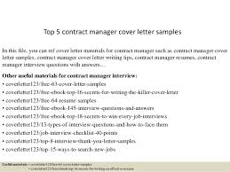 top 5 contract manager cover letter samples