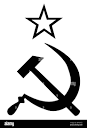 Hammer and sickle artwork russia Black and White Stock Photos ...