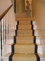 Jute stair runner with black border. Stair Carpet Runner
