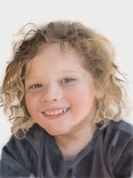 A portrait of my beautiful son, who is four years old. I've done at least  one portrait of him every year since he was born, some in watercolors, some  in colored pencils.