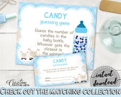 Candy bar diaper baby shower game. Little Lamb Candy Guessing Game Sign Tickets Sheep Baby Shower Boy Bl Studio 118