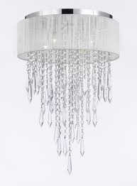 G7 B27 B12 White 2130 4 Gallery Chandeliers Flushmount 4 Light Chrome And White Shade Crystal Chandelier Chandeliers Lighting