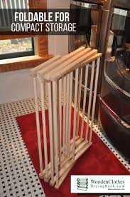 Mesh shelf for flat drying. Wooden Clothes Drying Rack A Laundry Room Essential By Benson Wood Products