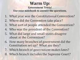 Senate, is the deciding vote cast by … Warm Up Government Trivia Use Your Notebook To Answer The Questions Ppt Download
