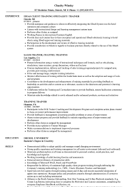 training trainer resume samples