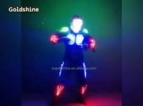 LED Luminous Chargeable Robot Costume for Child Stage Performance Dance or  Party Decorations Includes Helmet & Gloves