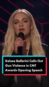 #kelseaballerini calls out gun violence in her opening monologue and  dedicates the #CMTAwards broadcast to the survivors. ❤️ Watch the CMT  Awards