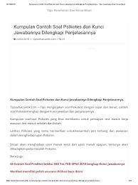 Gambaran soal dan jawaban psikotes pramugari pramugari merupakan awak kabin pesawat terbang yang bertugas dalam. Soal Psikotes