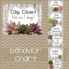 succulent theme classroom behavior chart rules burlap wood freebie