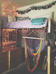Dorm Room Dorm Decor College Boho Dorm Tapestry Hammock Chair Lofted Bed Cool Dorm Rooms Boho Style Dorm Rooms Dorm Room Decor