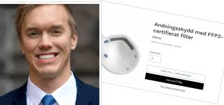 Vice partiledare för Alternativ för Sverige säljer andningsskydd
