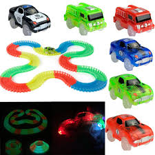 Cool Normal Size Glow Racing Track Set 5 Led Light Track Car Flexible Glowing Tracks Toy 162 165 220 240 Race Track With Ret Track Toy Track Car Race Track