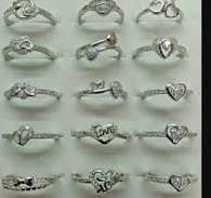 Rhodium Plated Heart Shape Silver Ring - 925 Sterling Silver ...