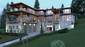The style tends to include large plate glass windows, metal or concrete. Magnificent Luxury Contemporary Style House Plan 7882