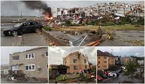 At least five people have died and hundreds more injured after a rare tornado tore through a region in. R20sj Vqmru Qm